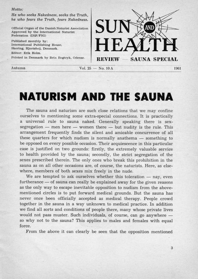 Sauna Nudism and Finnish Bath Magazine about nudism Sauna Nudism and Finnish Bath Magazine about nudism